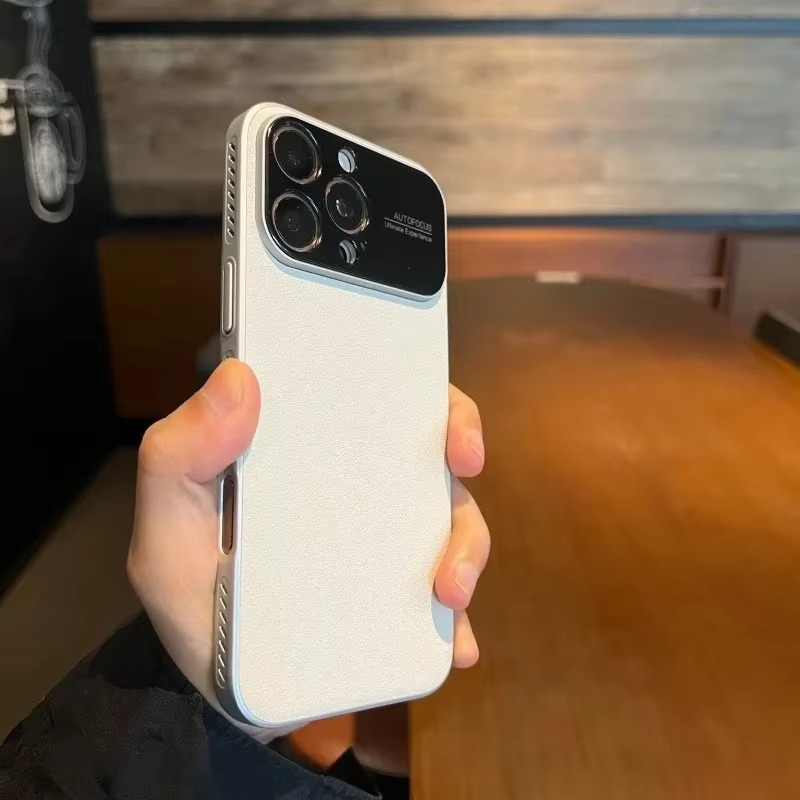 Premium Magnetic iPhone Case — Plain Leather Design with Built-In Strong Magnets, Heat Dissipation Holes, Anti-Fingerprint & Scratch-Resistant Protective Cover