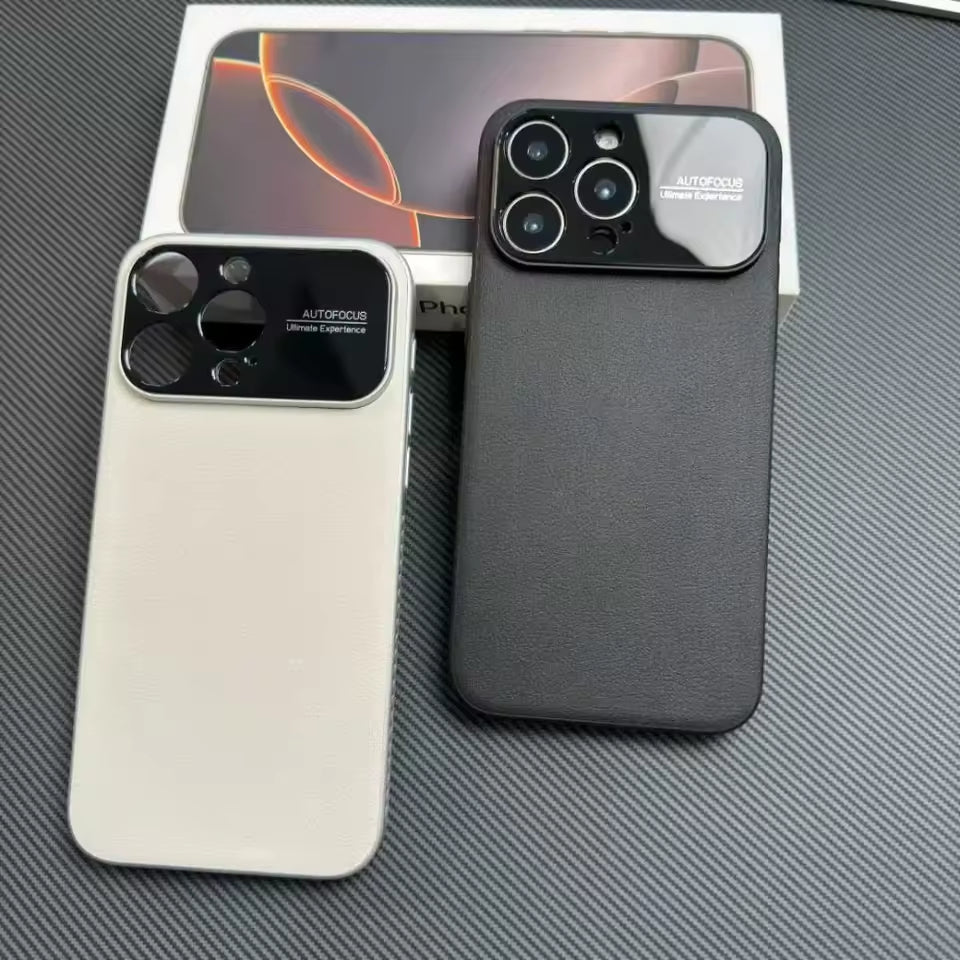 Premium Magnetic iPhone Case — Plain Leather Design with Built-In Strong Magnets, Heat Dissipation Holes, Anti-Fingerprint & Scratch-Resistant Protective Cover