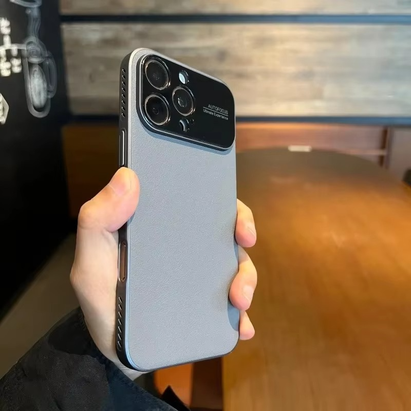 Premium Magnetic iPhone Case — Plain Leather Design with Built-In Strong Magnets, Heat Dissipation Holes, Anti-Fingerprint & Scratch-Resistant Protective Cover