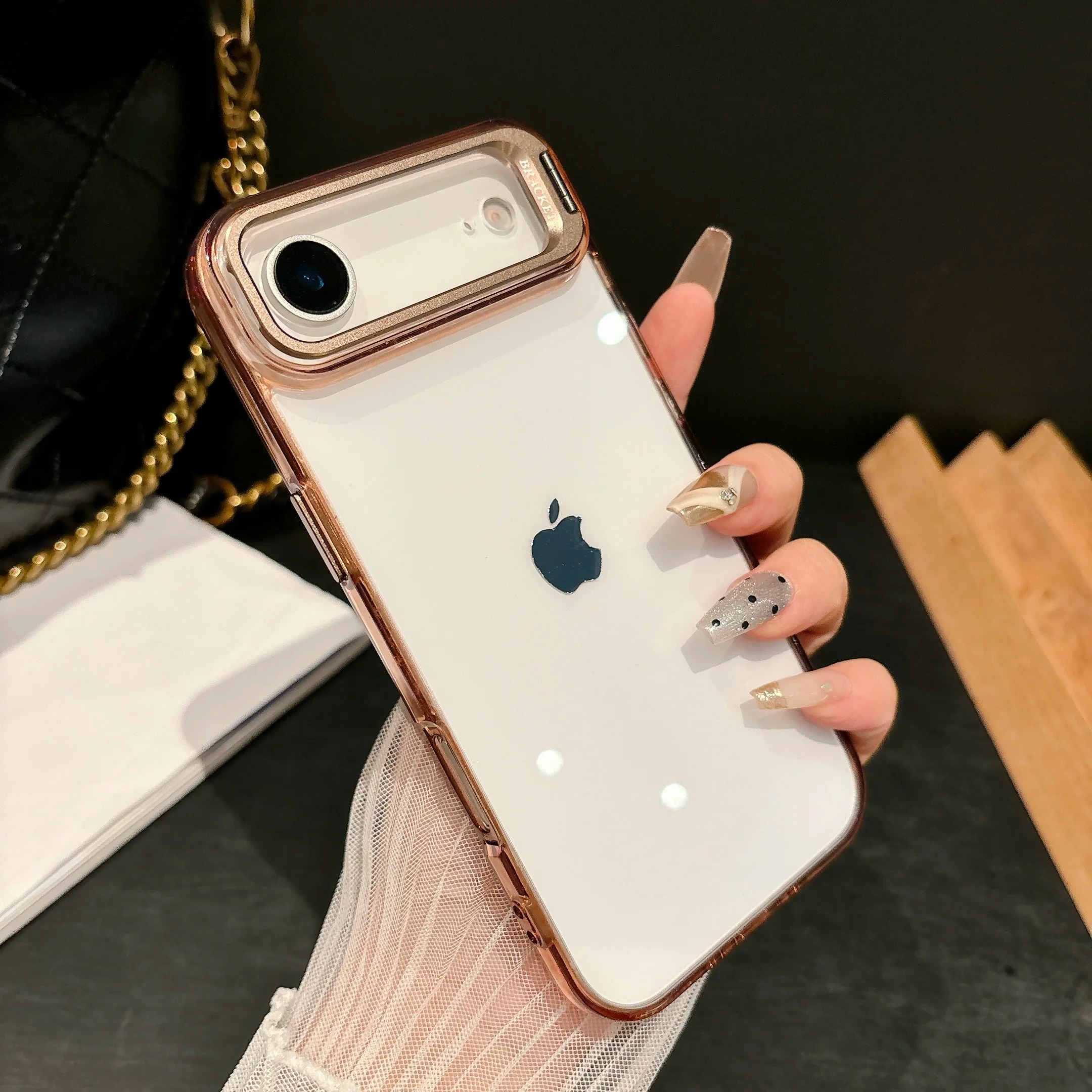 Premium Shockproof Clear iPhone Case MagSafe Compatible — Crystal Transparent Hard PC Bumper with Camera Lens Stand Armor Protection