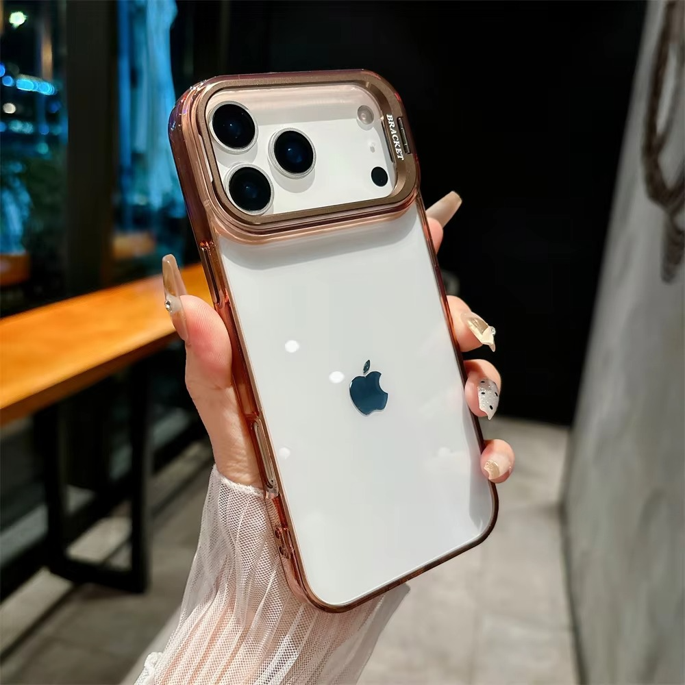 Premium Shockproof Clear iPhone Case MagSafe Compatible — Crystal Transparent Hard PC Bumper with Camera Lens Stand Armor Protection