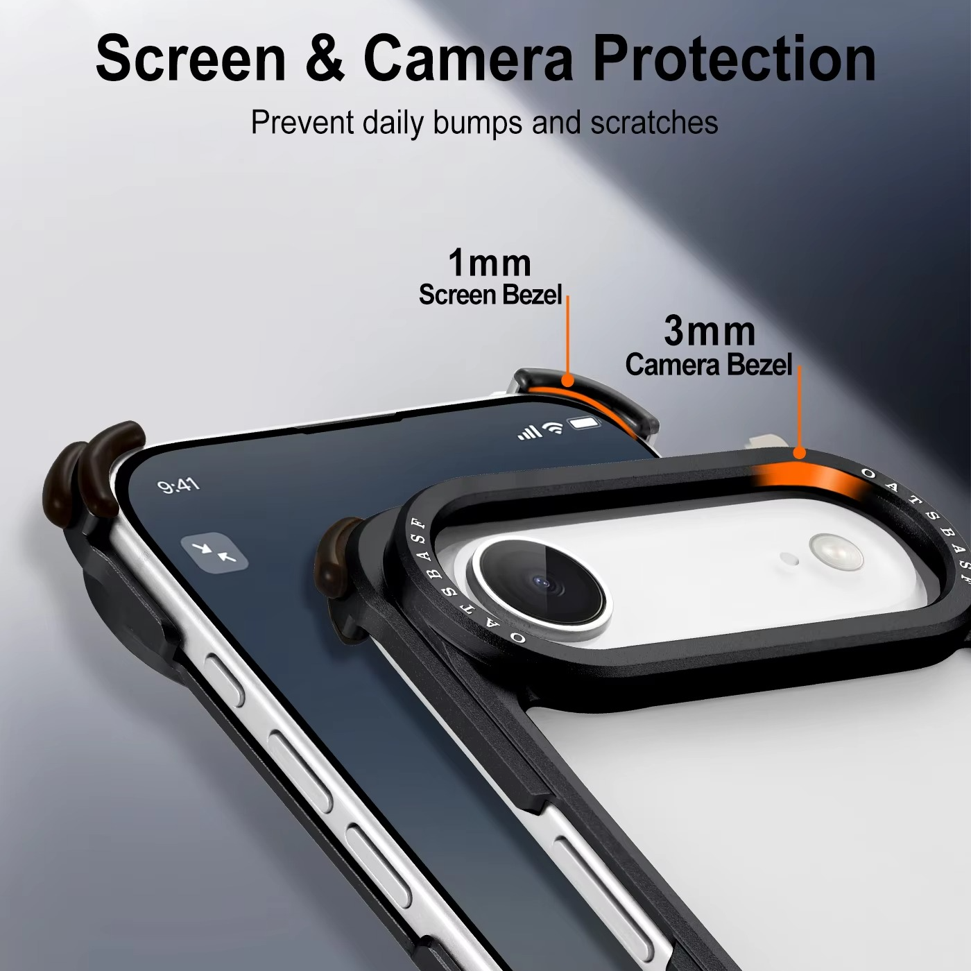 Premium Shockproof iPhone Case — Slim Aluminum Alloy Frameless Protective Cover, Minimalist Wireless-Charging Compatible Design