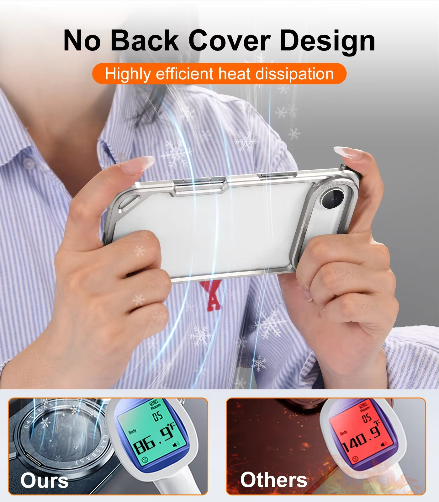 Premium Shockproof iPhone Case — Slim Aluminum Alloy Frameless Protective Cover, Minimalist Wireless-Charging Compatible Design