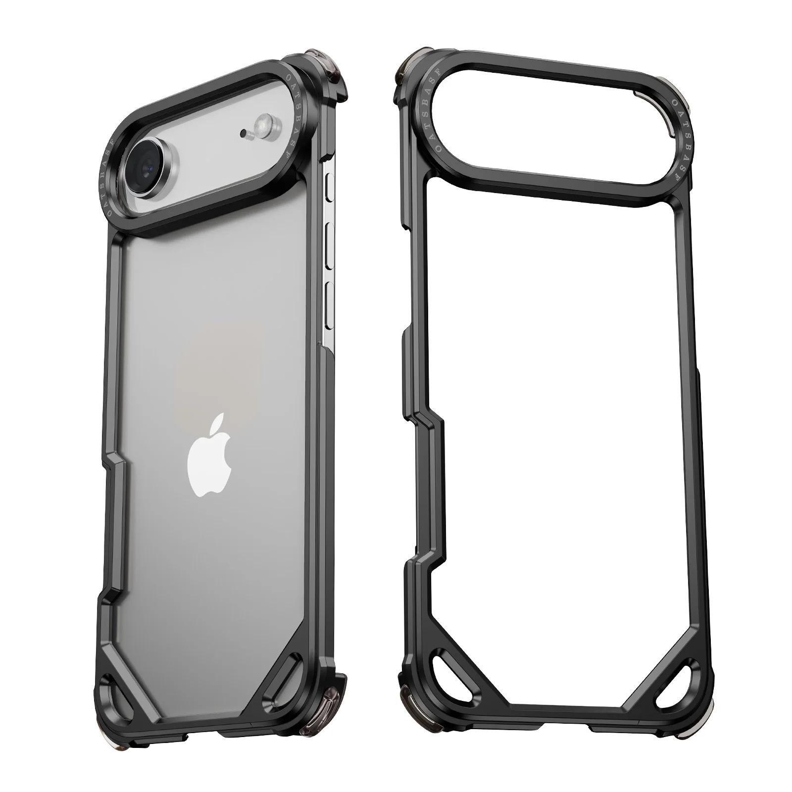 Premium Shockproof iPhone Case — Slim Aluminum Alloy Frameless Protective Cover, Minimalist Wireless-Charging Compatible Design