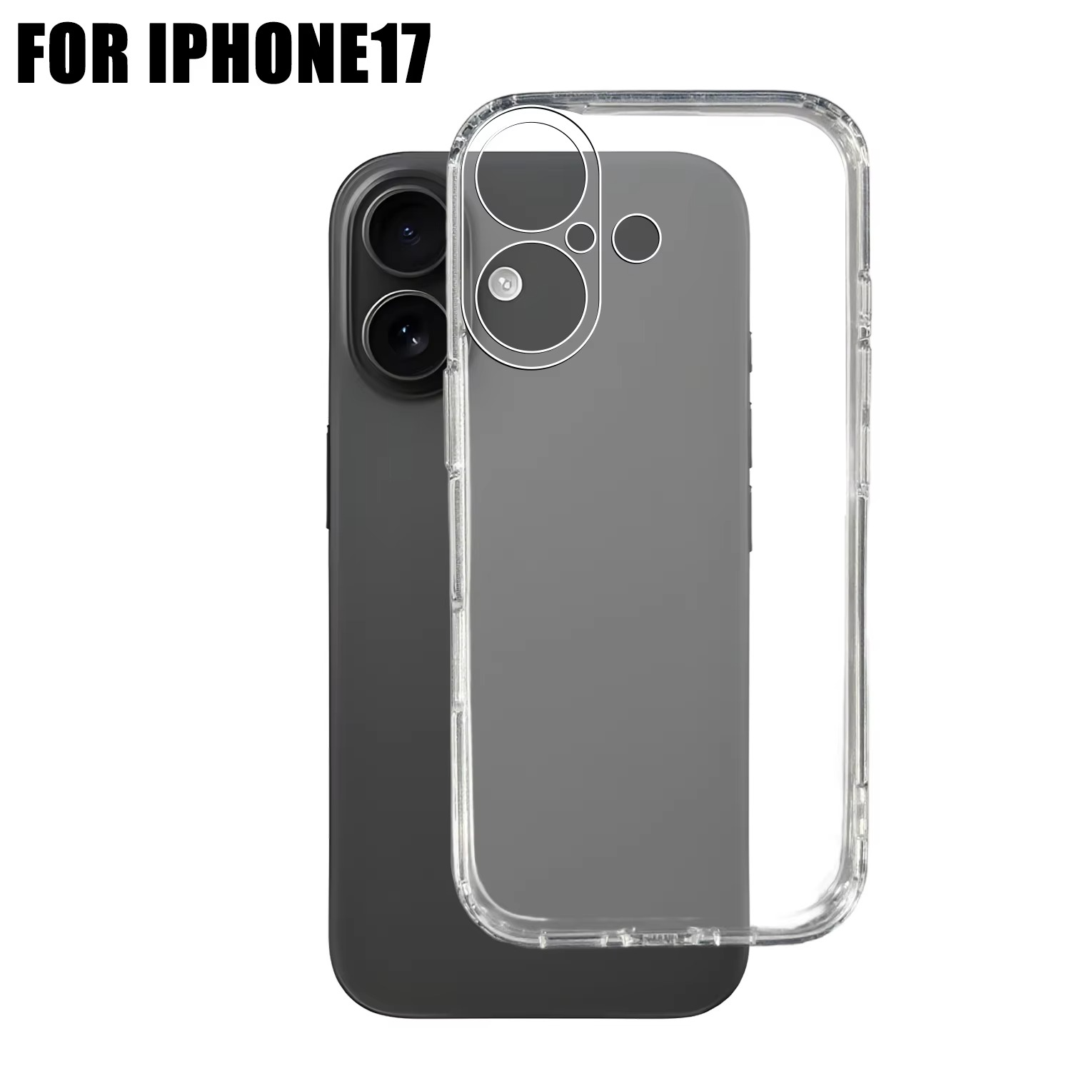 Premium Transparent iPhone Case — Shockproof Clear PC+TPU Cover with Corner Protection, Anti-Scratch, Slim Protective Shell