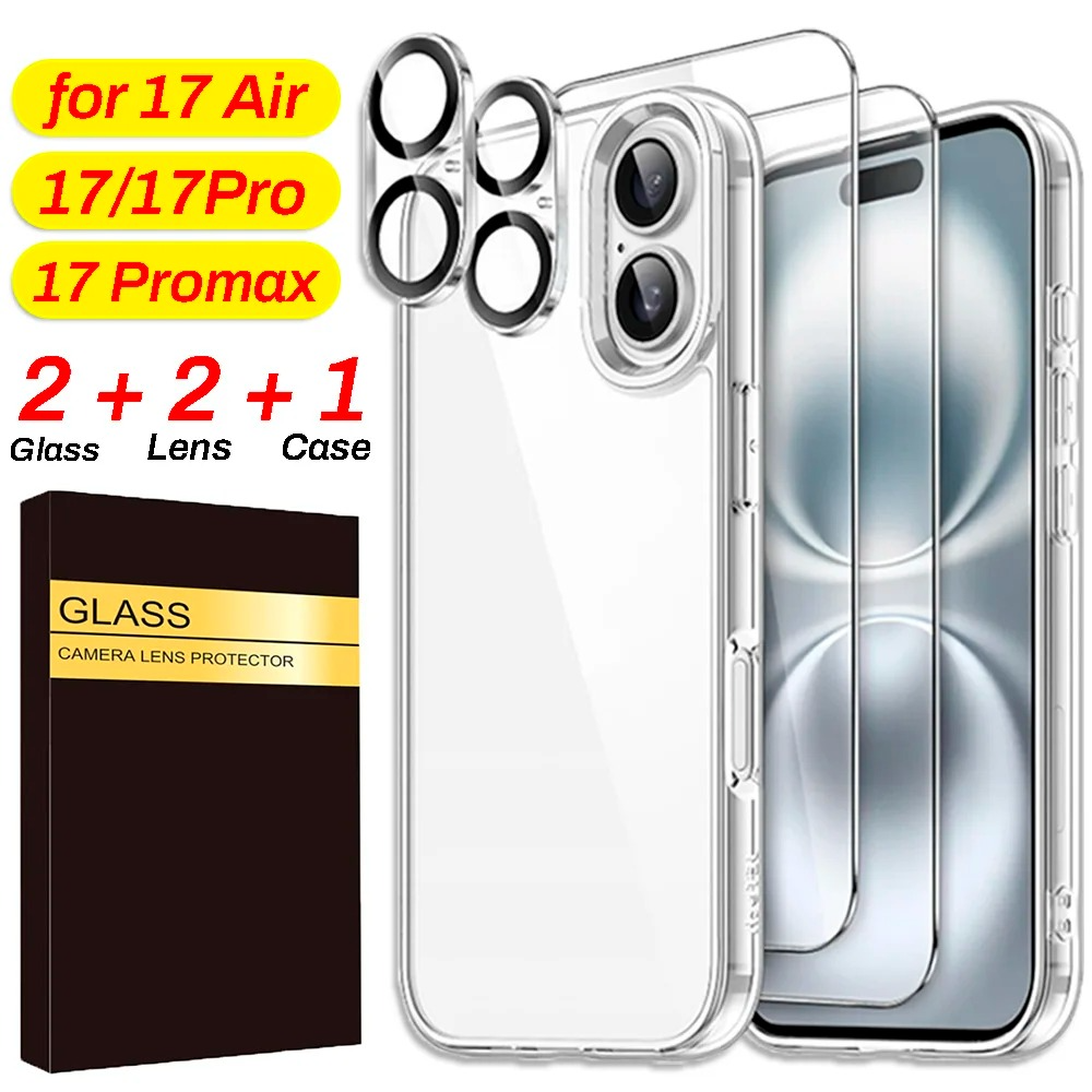 Premium Transparent iPhone Case — Shockproof Clear PC+TPU Cover with Corner Protection, Anti-Scratch, Slim Protective Shell