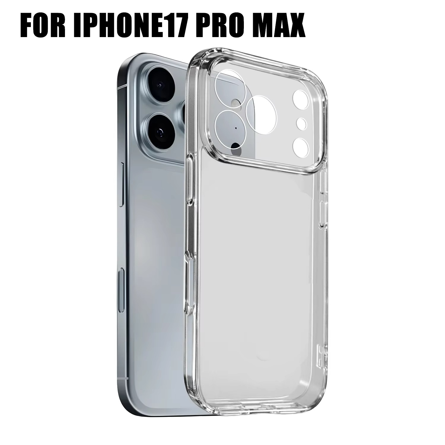 Premium Transparent iPhone Case — Shockproof Clear PC+TPU Cover with Corner Protection, Anti-Scratch, Slim Protective Shell