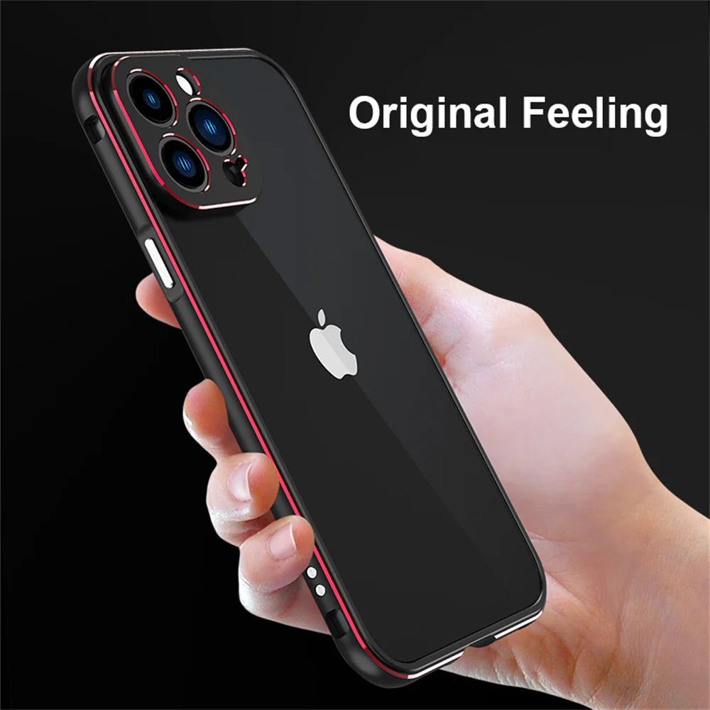Premium iPhone Bumper Case Aluminum Metal Frame — Slim Protective Cover with Camera Protector, Shockproof Heavy Duty Anti-Scratch Design