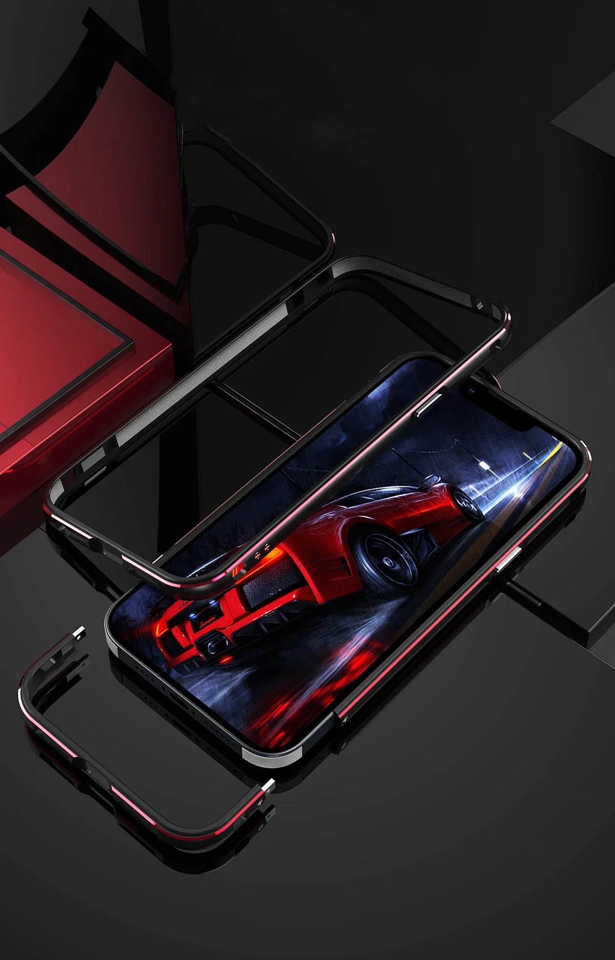 Premium iPhone Bumper Case Aluminum Metal Frame — Slim Protective Cover with Camera Protector, Shockproof Heavy Duty Anti-Scratch Design