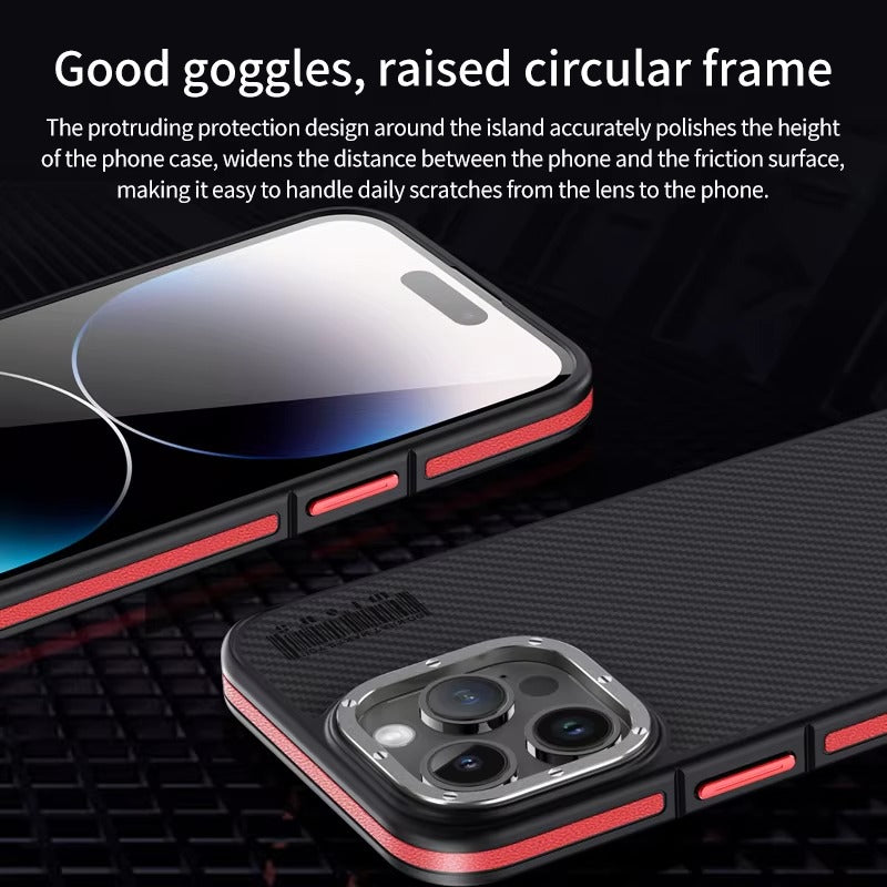Premium iPhone Case 600D Kevlar Aramid Fiber — MagSafe Magnetic Wireless Charging Compatible Cover, Ultra-Slim Shockproof Anti-Fingerprint Scratch-Resistant Design