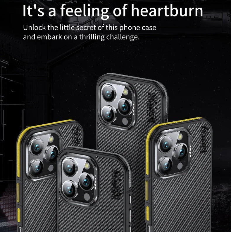 Premium iPhone Case 600D Kevlar Aramid Fiber — MagSafe Magnetic Wireless Charging Compatible Cover, Ultra-Slim Shockproof Anti-Fingerprint Scratch-Resistant Design