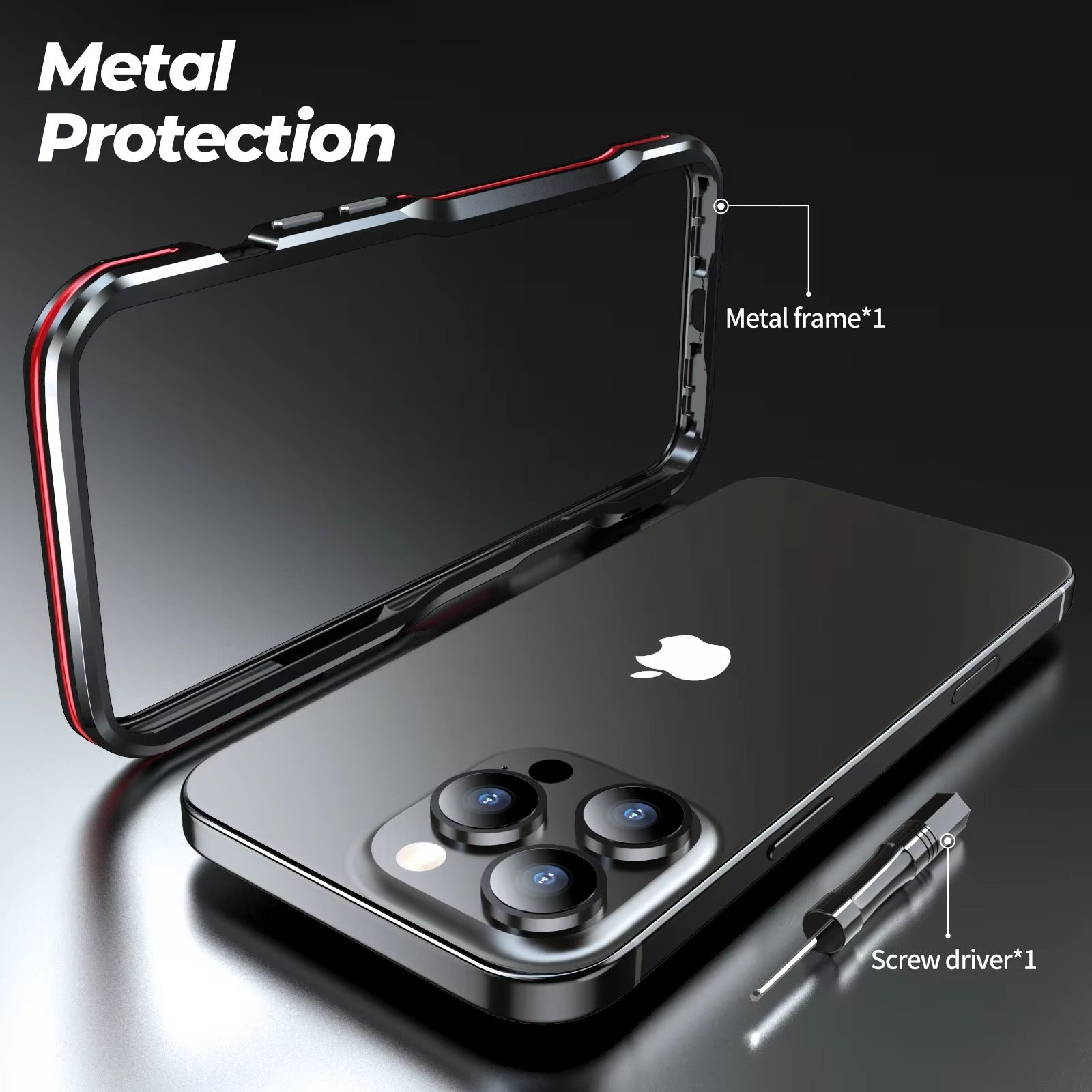 Premium iPhone Case Aluminum Bumper Frame — Metal Lens Protection, Shockproof Durable Phone Shell, Slim Non-Slip Scratch-Resistant Design