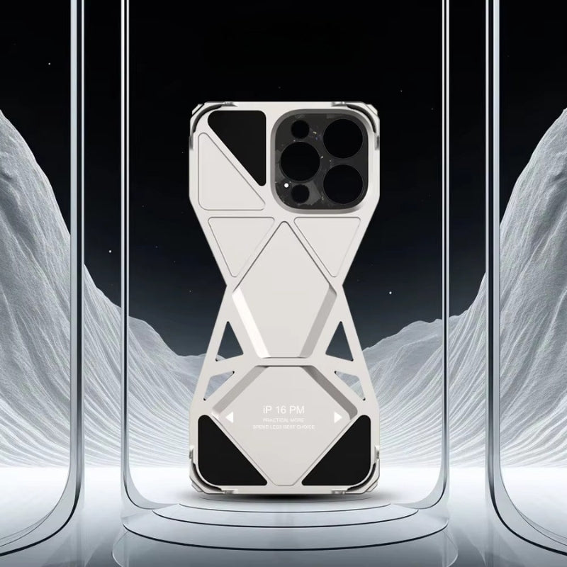 Premium iPhone Case Forged Carbon Fiber + Metal — Semi-Wrapped Shockproof Cover with Anti-Fall Lens Protection, Slim Luxury Design