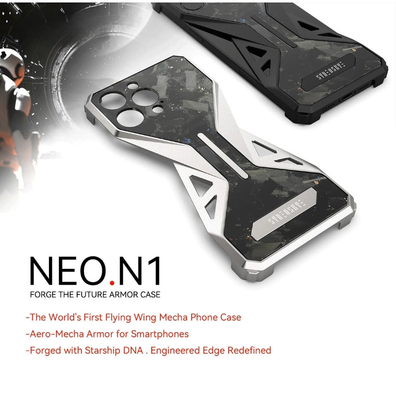 Premium iPhone Case Forged Carbon Fiber + Metal — Semi-Wrapped Shockproof Cover with Anti-Fall Lens Protection, Slim Luxury Design