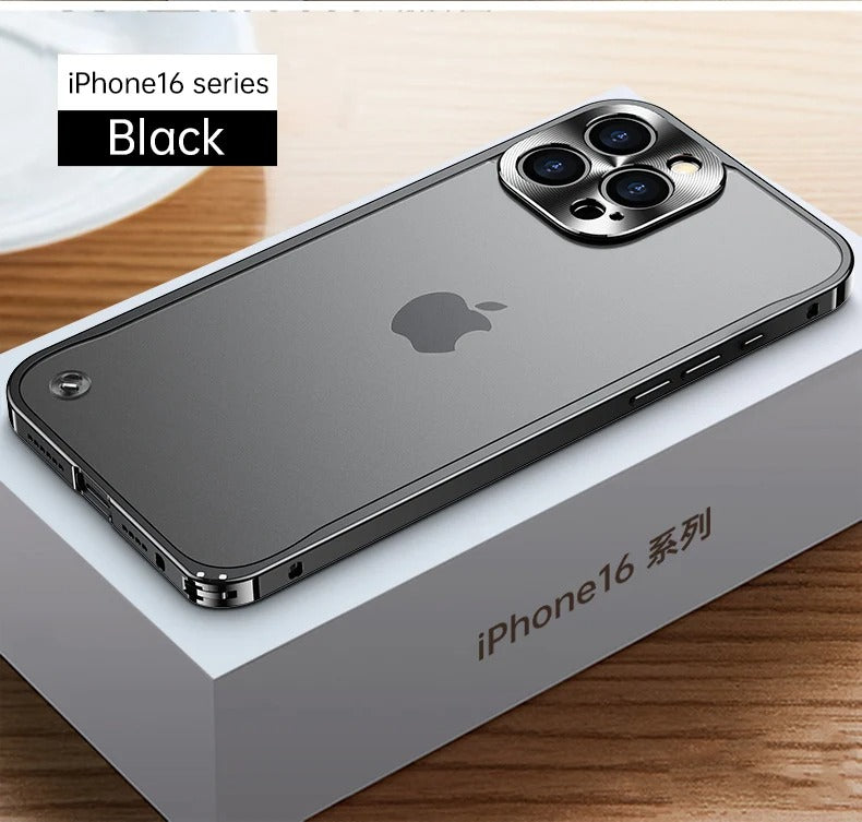 Premium iPhone Case Magnetic Aluminum Alloy Frame — Frosted PC Back Cover, Slim Protective Design, Lightweight Scratch-Resistant Metal Phone Shell
