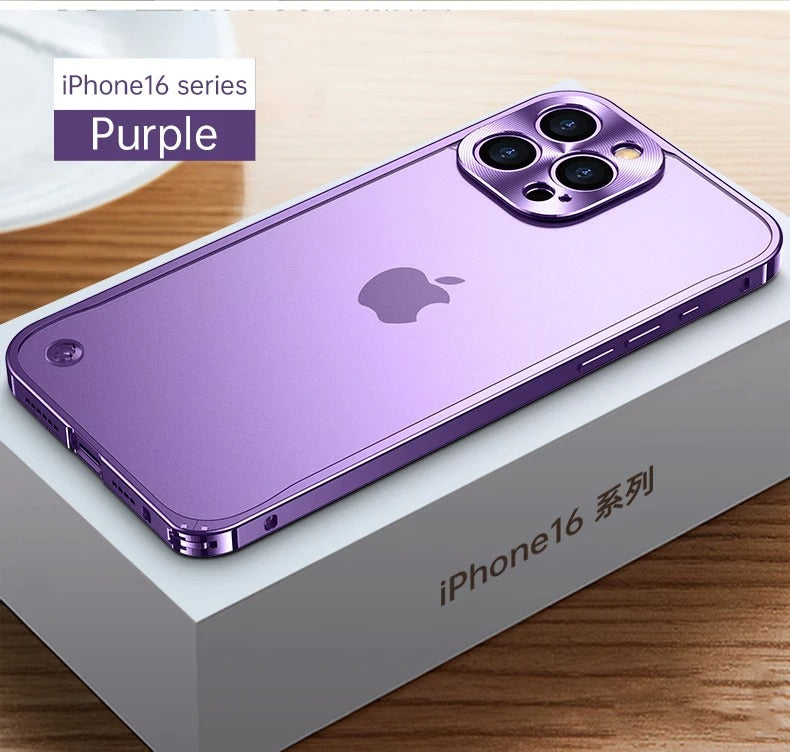 Premium iPhone Case Magnetic Aluminum Alloy Frame — Frosted PC Back Cover, Slim Protective Design, Lightweight Scratch-Resistant Metal Phone Shell