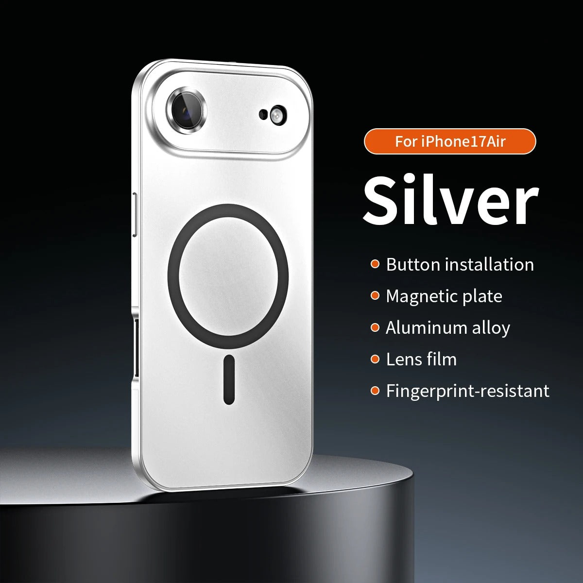 Premium iPhone Case Magnetic Aluminum Metal Frame — PC Backboard Hard Cover, MagSafe Wireless Charging Compatible, Shockproof Matte Anti-Fingerprint Design