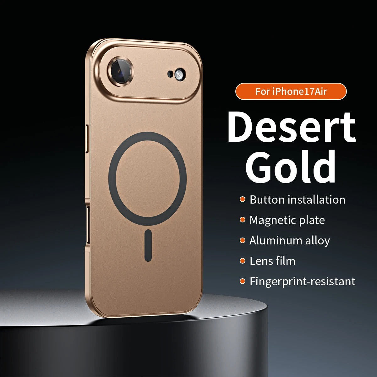 Premium iPhone Case Magnetic Aluminum Metal Frame — PC Backboard Hard Cover, MagSafe Wireless Charging Compatible, Shockproof Matte Anti-Fingerprint Design