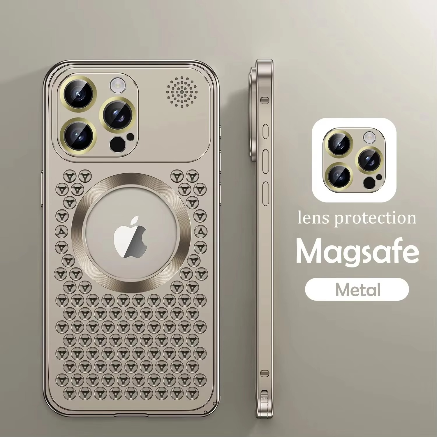 Premium iPhone Heat Dissipation Metal Case — Magnetic Aluminum Cover with MagSafe Compatibility, Dual Layer Shockproof Design, Slim Scratch-Resistant Protective Finish