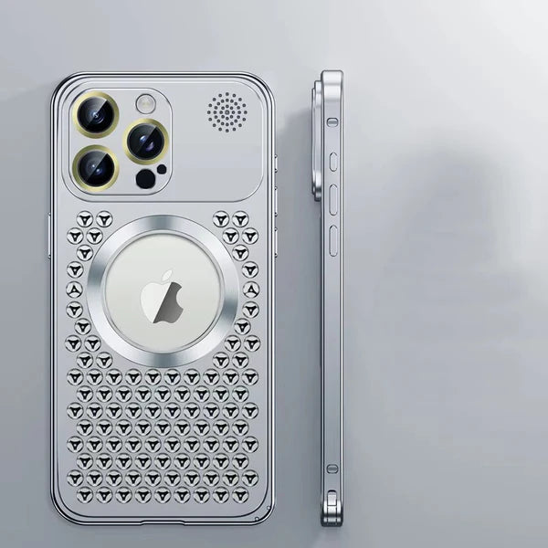 Premium iPhone Heat Dissipation Metal Case — Magnetic Aluminum Cover with MagSafe Compatibility, Dual Layer Shockproof Design, Slim Scratch-Resistant Protective Finish