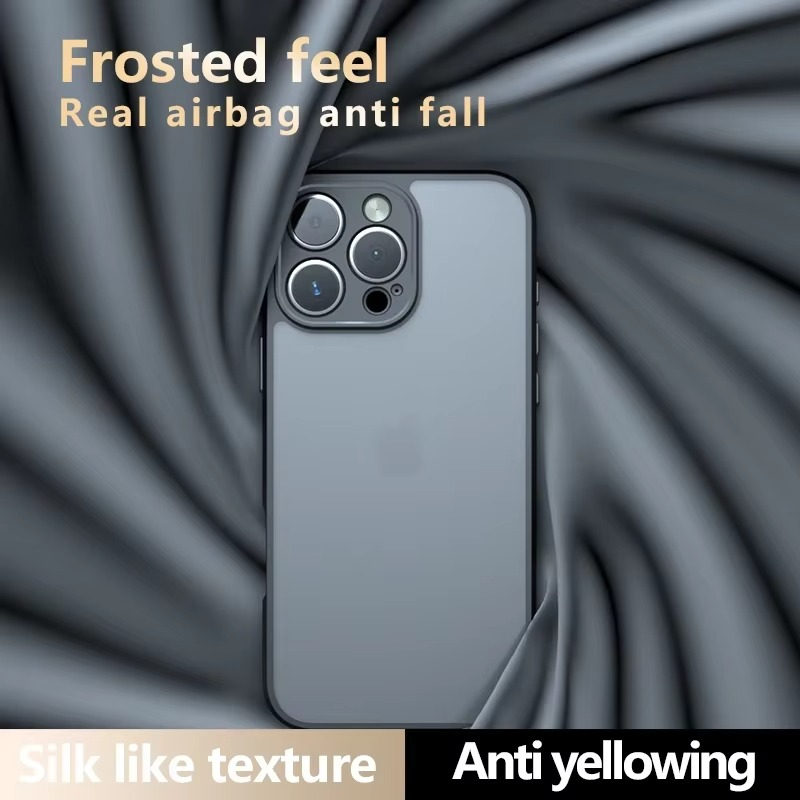 Rugged Hybrid iPhone Case — Military-Grade Shockproof Protection with Matte Translucent Hard Cover, Soft TPU Bumper, Anti-Fingerprint, Non-Slip