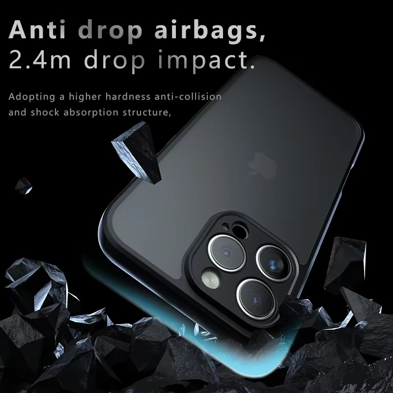 Rugged Hybrid iPhone Case — Military-Grade Shockproof Protection with Matte Translucent Hard Cover, Soft TPU Bumper, Anti-Fingerprint, Non-Slip
