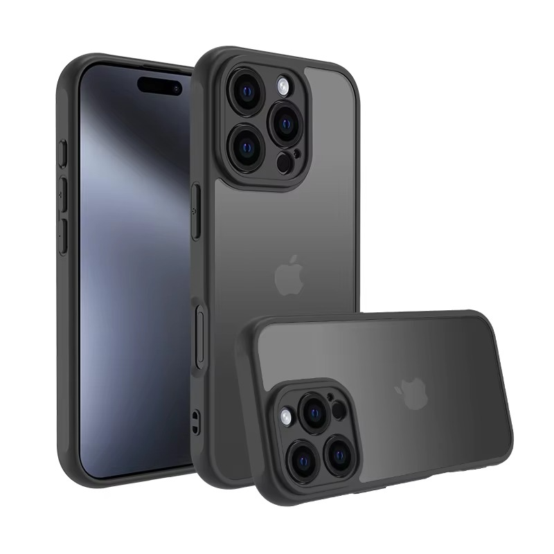 Rugged Hybrid iPhone Case — Military-Grade Shockproof Protection with Matte Translucent Hard Cover, Soft TPU Bumper, Anti-Fingerprint, Non-Slip