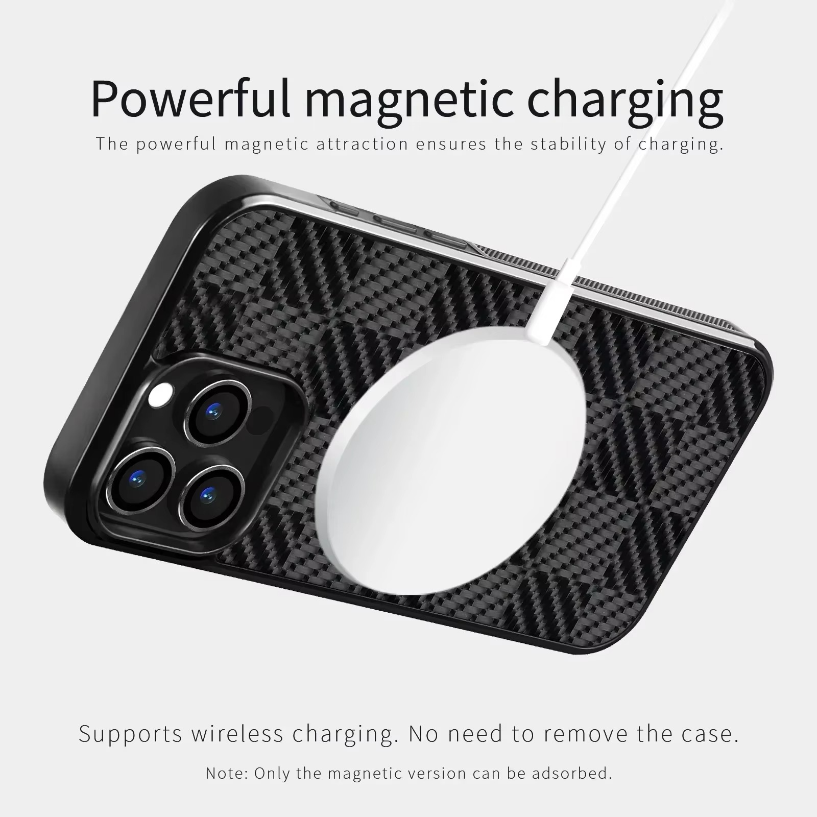 Rugged Magnetic Shockproof iPhone Case — Square Honeycomb Carbon Fiber Texture, Full Coverage Anti-Fingerprint Dustproof Matte Protective Cover