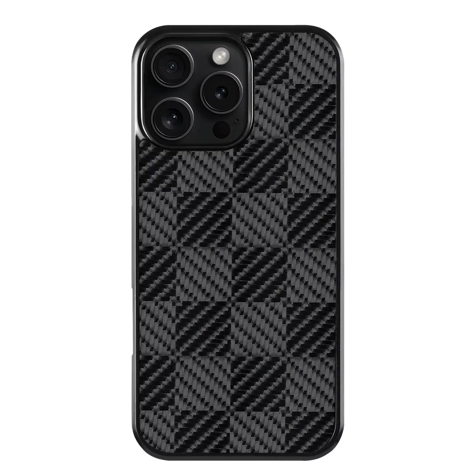 Rugged Magnetic Shockproof iPhone Case — Square Honeycomb Carbon Fiber Texture, Full Coverage Anti-Fingerprint Dustproof Matte Protective Cover