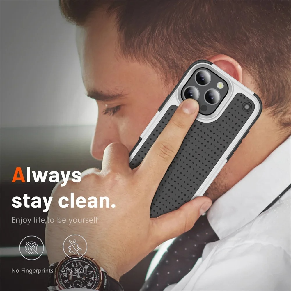 Rugged Shockproof iPhone Case — Military Grade Armor Bumper Cover with Heavy-Duty Protection, Anti-Fingerprint Matte Grip, Scratch & Drop Resistant