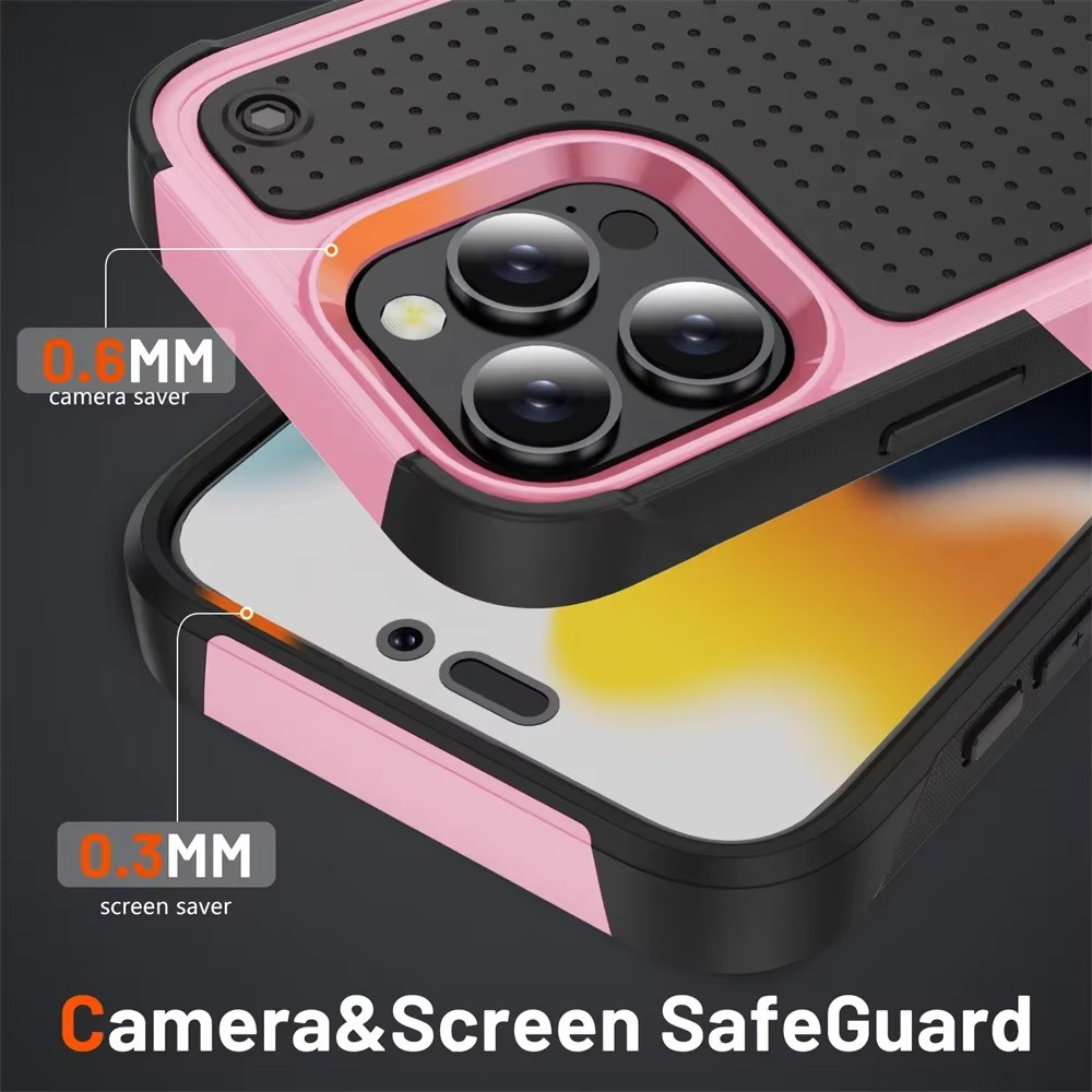 Rugged Shockproof iPhone Case — Military Grade Armor Bumper Cover with Heavy-Duty Protection, Anti-Fingerprint Matte Grip, Scratch & Drop Resistant