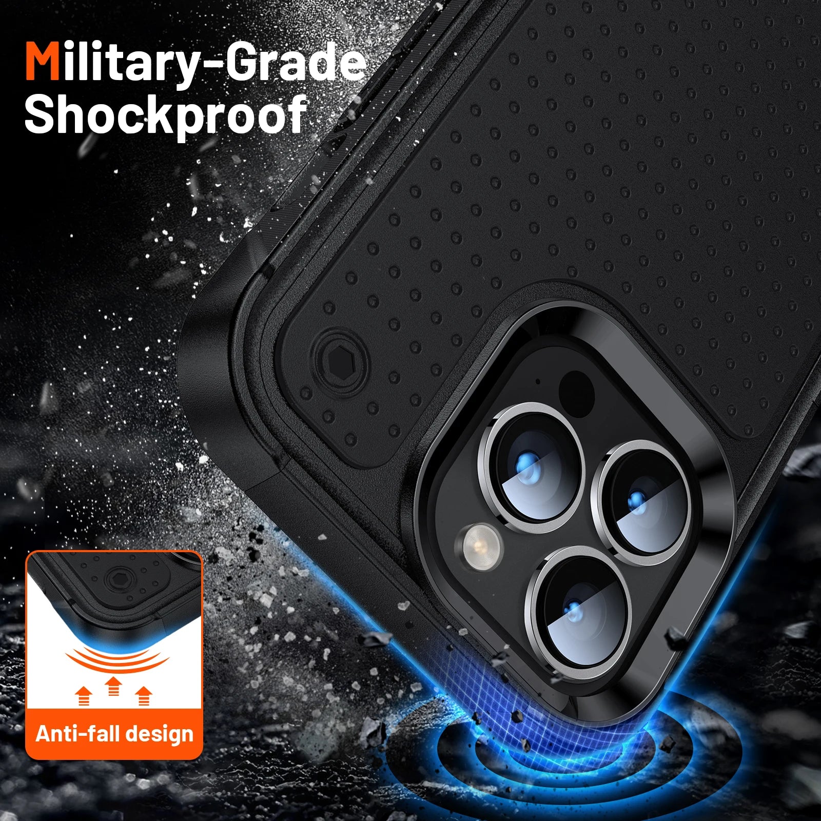 Rugged Shockproof iPhone Case — Military Grade Armor Bumper Cover with Heavy-Duty Protection, Anti-Fingerprint Matte Grip, Scratch & Drop Resistant