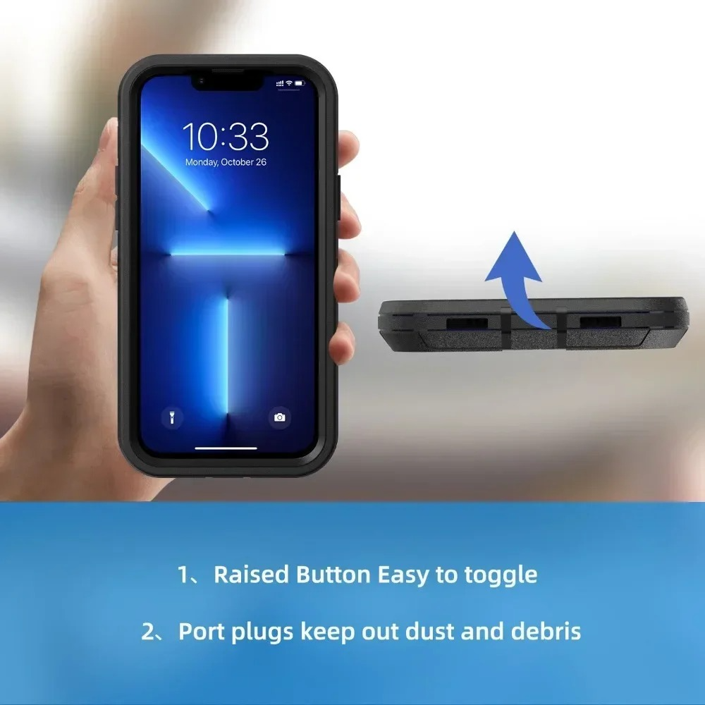 Rugged iPhone 3-in-1 Heavy Duty Armor Case — Full Body Shockproof Dual Layer Protection with Belt Clip, Anti-Fingerprint Scratch-Resistant Non-Slip Design