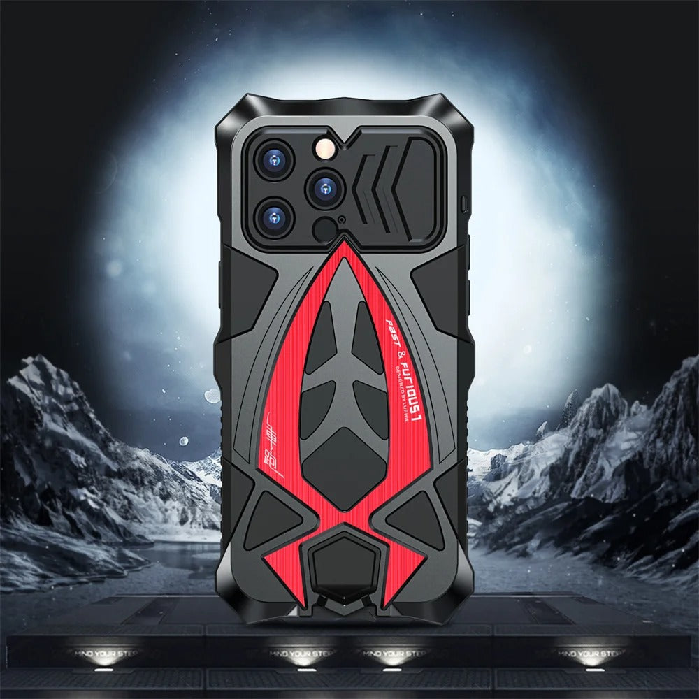 Rugged iPhone Case 360° Full Coverage Metal Armor — Heavy Duty Protective Bumper Frame, Shockproof Design, All-Round Drop and Scratch Protection