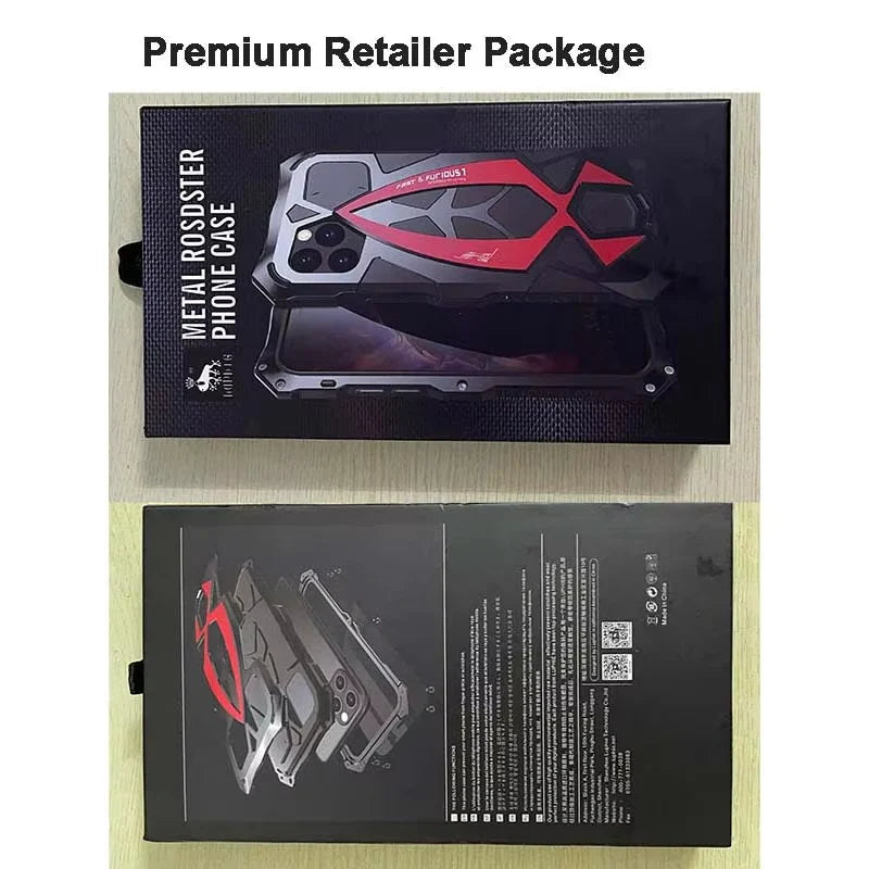 Rugged iPhone Case 360° Full Coverage Metal Armor — Heavy Duty Protective Bumper Frame, Shockproof Design, All-Round Drop and Scratch Protection