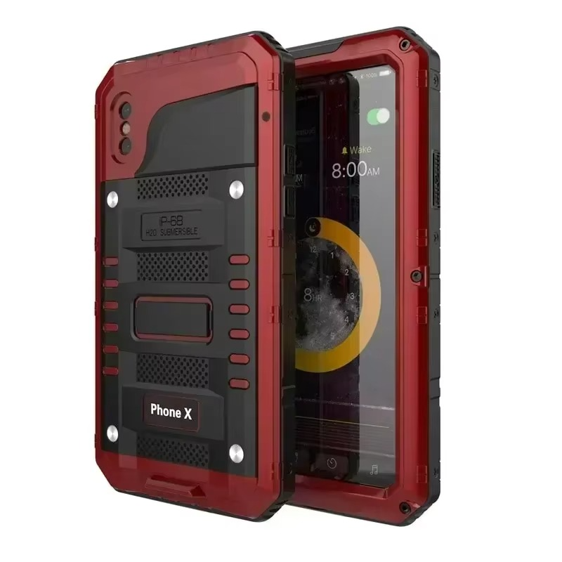 Rugged iPhone Case IP68 Waterproof Armor Cover — 360° Full Body Protection, Heavy Duty Aluminum Metal Frame, Shockproof Dustproof Scratch-Resistant Design