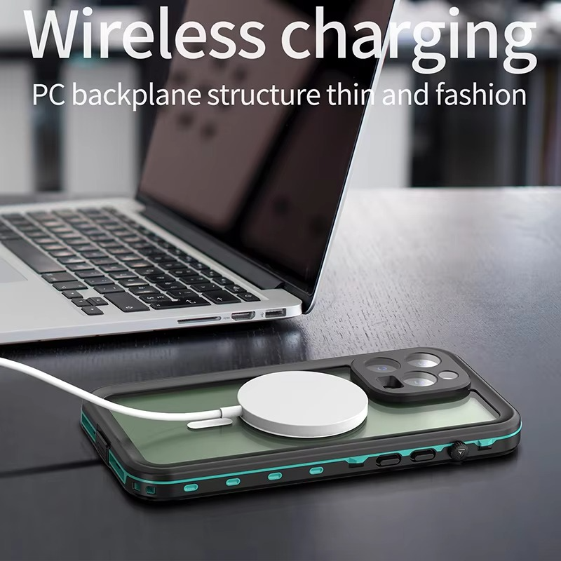 Rugged iPhone Case IP68 Waterproof MagSafe Cover — Full Body Protective Design for Diving and Swimming, Magnetic Shockproof Anti-Fingerprint Scratch-Resistant Finish