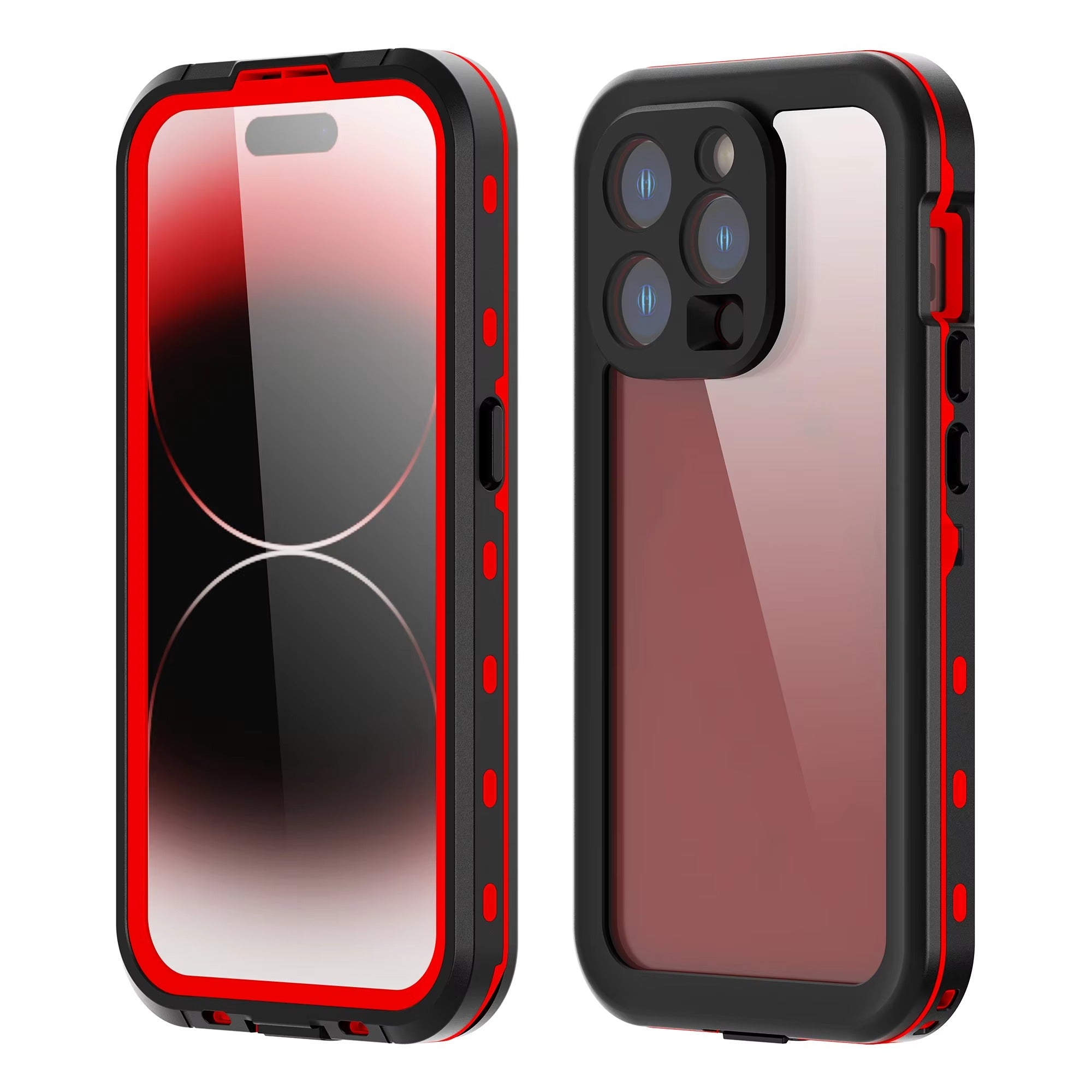 Rugged iPhone Case Shellbox Ultra-Thin Clear Cover — IP68 Waterproof Design with Hanging Rope, Transparent Anti-Fingerprint Scratch-Resistant Protection