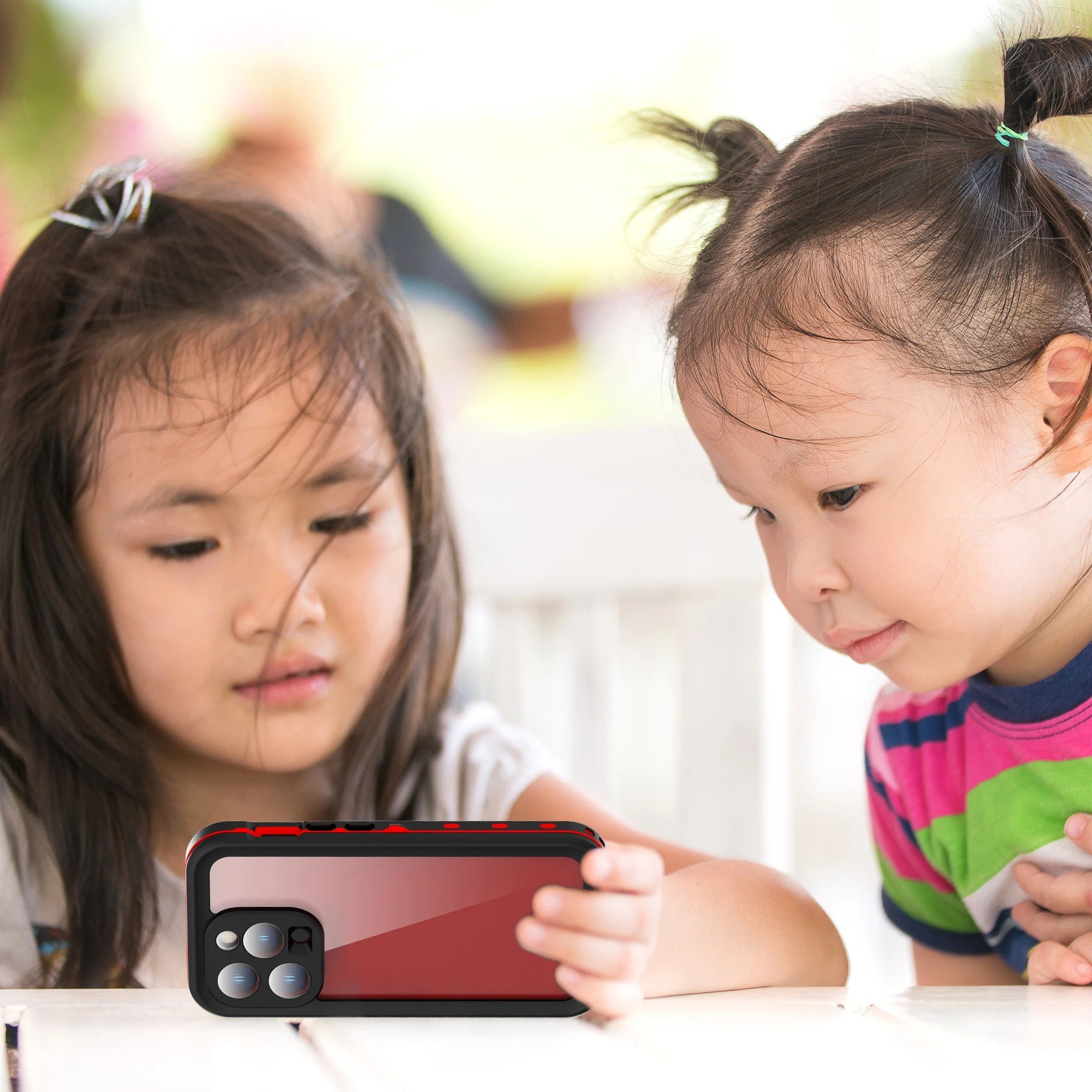 Rugged iPhone Case Shellbox Ultra-Thin Clear Cover — IP68 Waterproof Design with Hanging Rope, Transparent Anti-Fingerprint Scratch-Resistant Protection