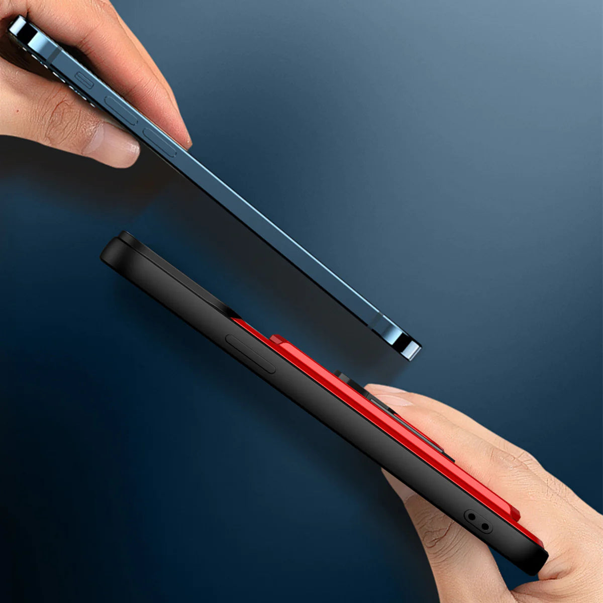 Rugged iPhone Heavy Duty Case with Card Pocket — Dual Layer Shockproof Armor Cover, 360° Ring Stand Holder, Magnetic Mount Compatible, Full Edge Protection