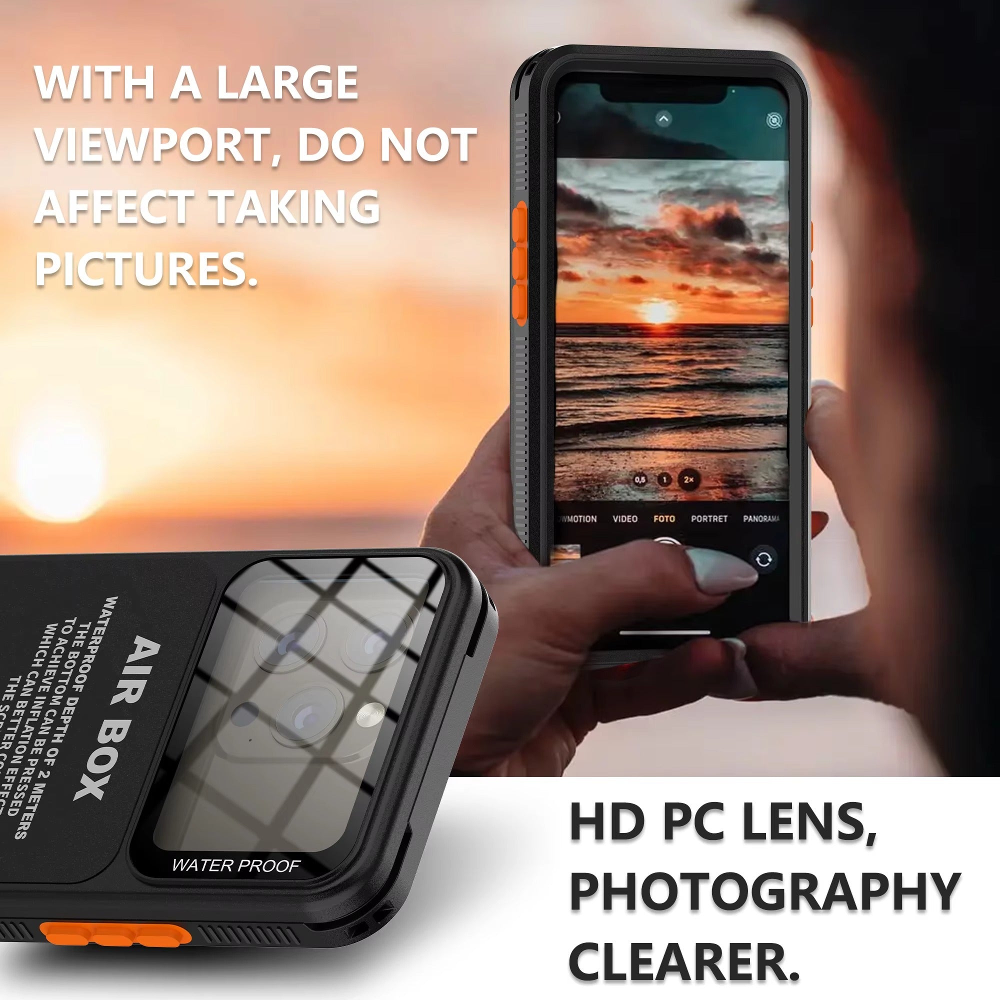 Rugged iPhone IP68 Waterproof Case — Underwater Photography Full Protection, Dropproof Dustproof Design for Outdoor Swimming and Diving