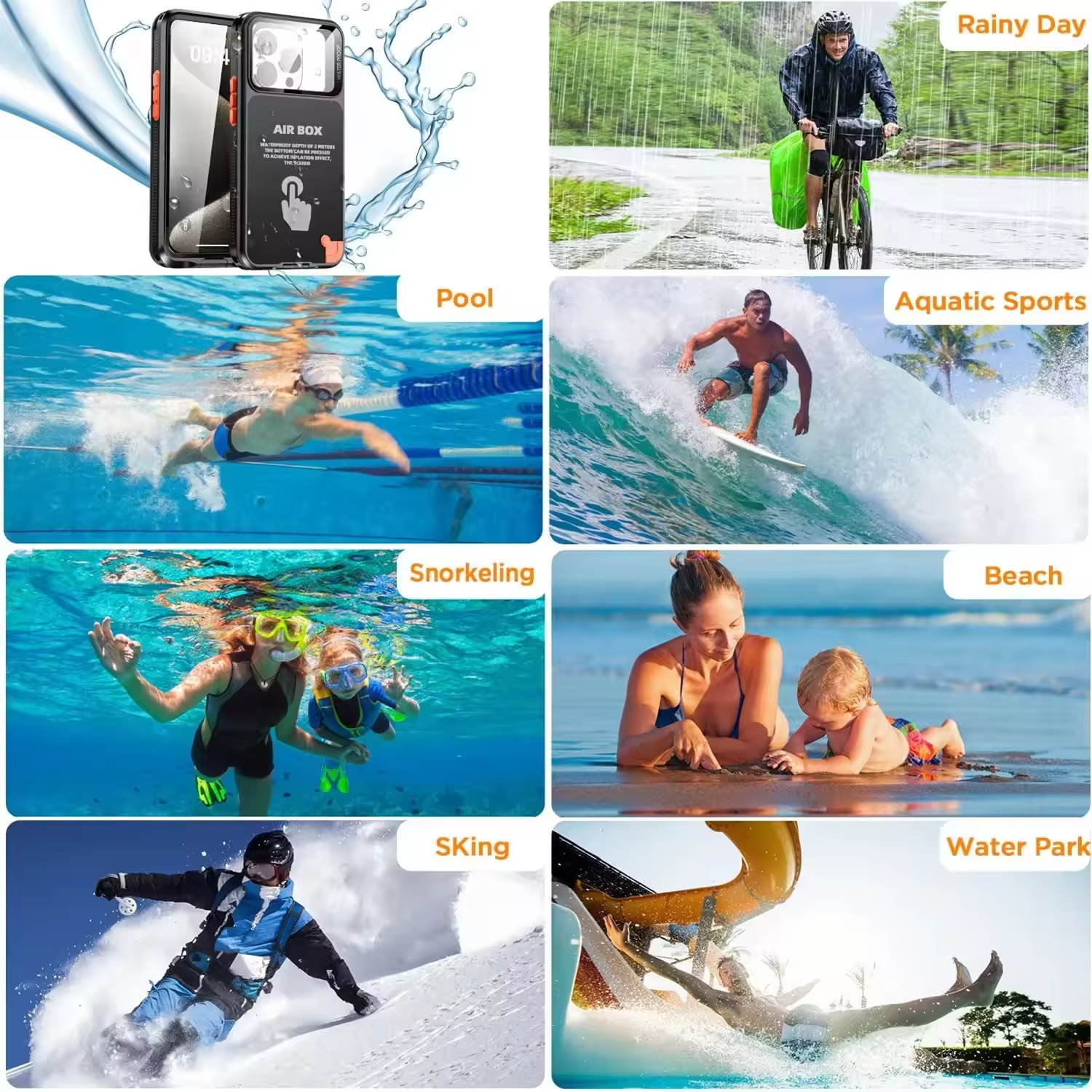 Rugged iPhone IP68 Waterproof Case — Underwater Photography Full Protection, Dropproof Dustproof Design for Outdoor Swimming and Diving