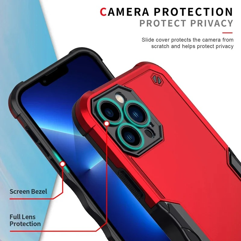 Rugged iPhone Shockproof Armor Case — Hybrid Dual Layer Protective Cover, Heavy Duty Full Body Design, Anti-Fingerprint Scratch-Resistant Finish