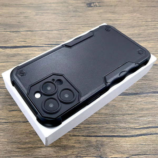 Rugged iPhone Shockproof Armor Case — Hybrid Dual Layer Protective Cover, Heavy Duty Full Body Design, Anti-Fingerprint Scratch-Resistant Finish
