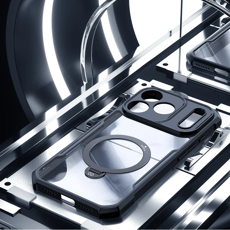 Shockproof Magnetic Clear iPhone Case — Acrylic + TPU Hybrid Back Cover with Anti-Fingerprint Grip and Camera Protection