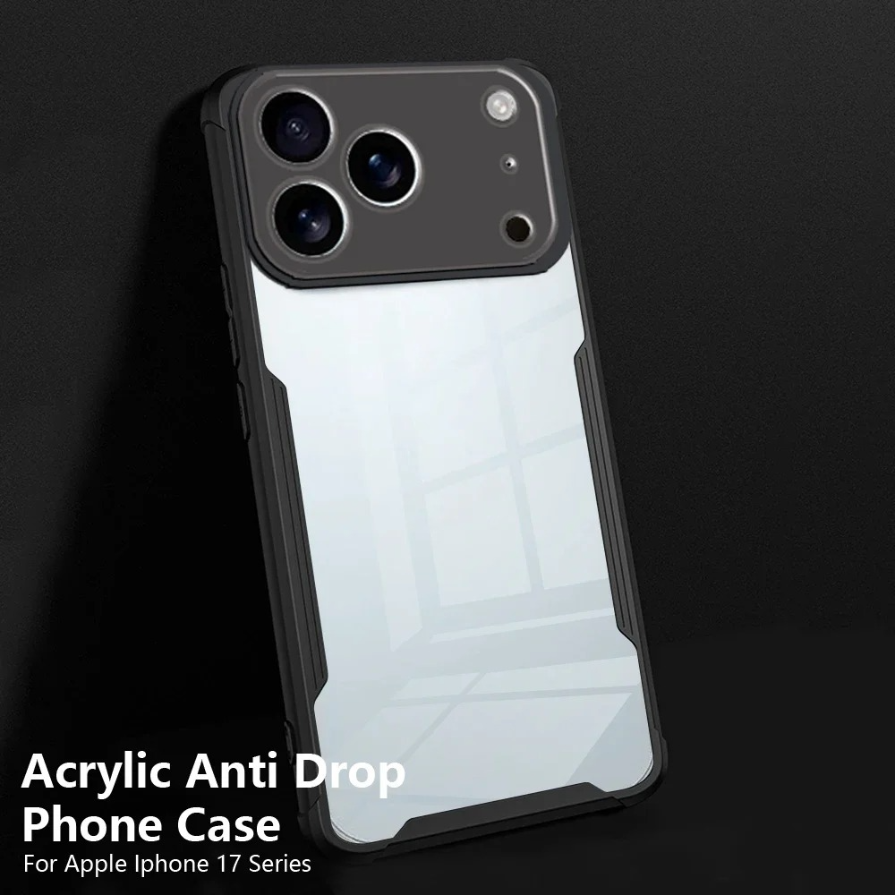 Shockproof Magnetic Clear iPhone Case — Acrylic + TPU Hybrid Back Cover with Anti-Fingerprint Grip and Camera Protection