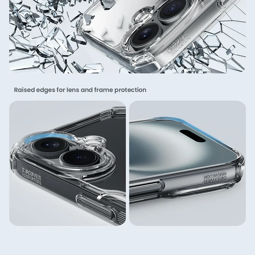 Ultra-Slim Magnetic iPhone Case — Transparent Hybrid TPU+PC Cover with Anti-Drop Airbag Protection, Shockproof Anti-Fingerprint Design