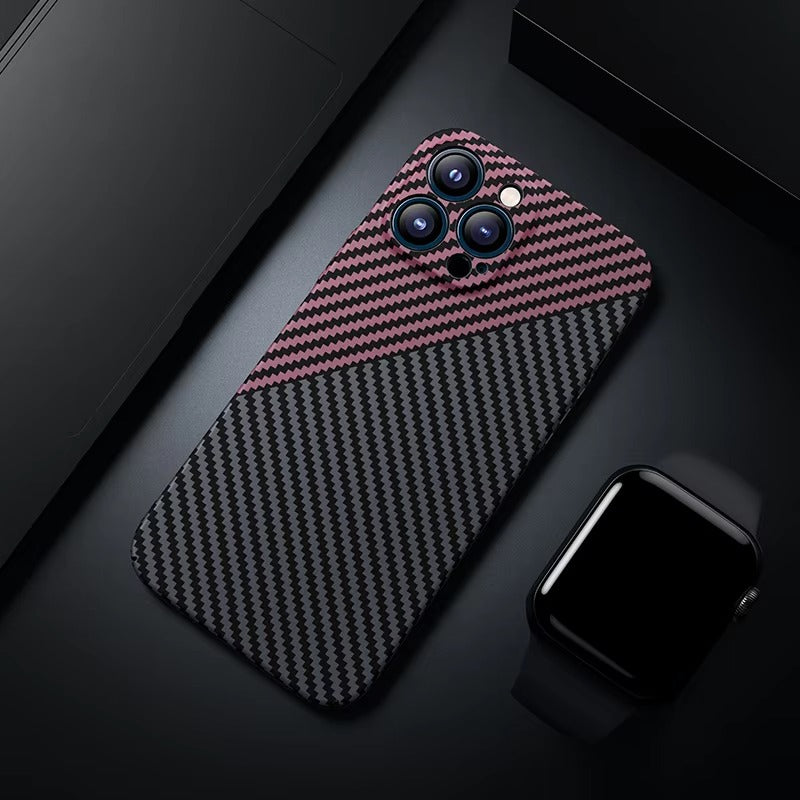 Ultra-Slim iPhone Case Carbon Fiber Matte Finish — 0.3mm Thin Protective Cover, Full Camera Protection, Anti-Fingerprint, Lightweight Non-Slip Design