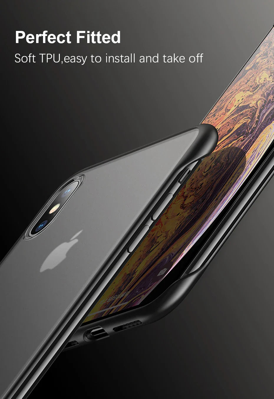 Ultra-Slim iPhone Case Frameless Matte Back Cover — TPU Edge with Hard PC Shell, Lightweight Anti-Fingerprint Design, Scratch-Resistant Non-Slip Protection