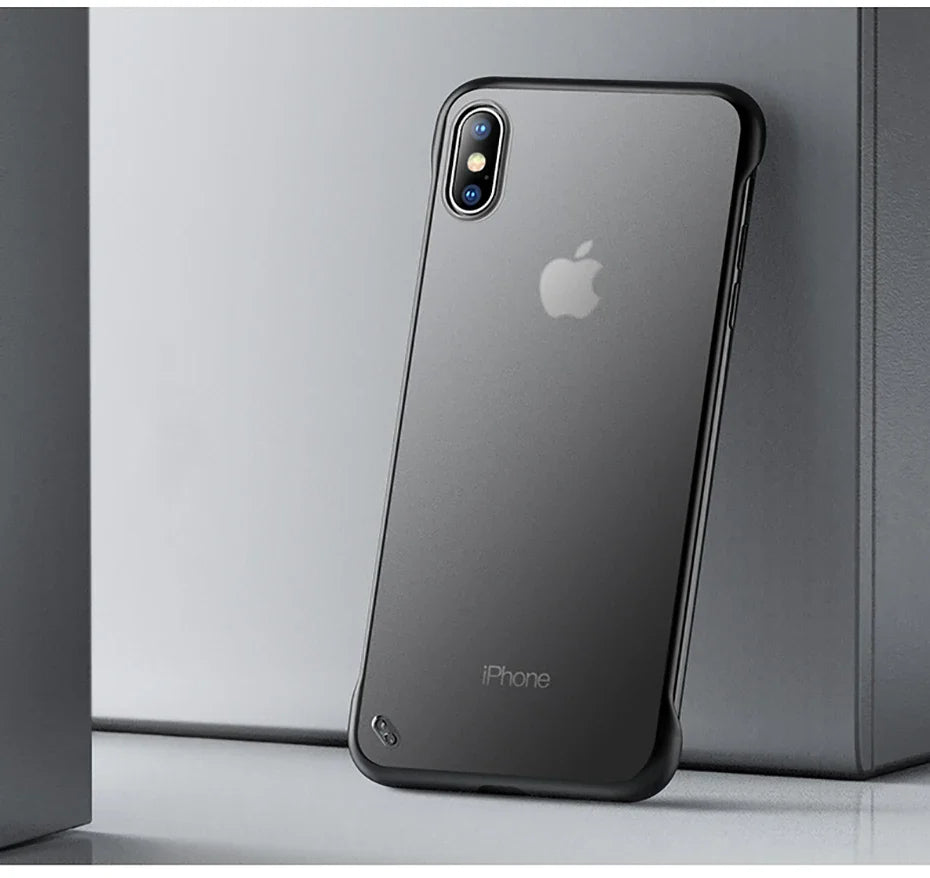 Ultra-Slim iPhone Case Frameless Matte Back Cover — TPU Edge with Hard PC Shell, Lightweight Anti-Fingerprint Design, Scratch-Resistant Non-Slip Protection